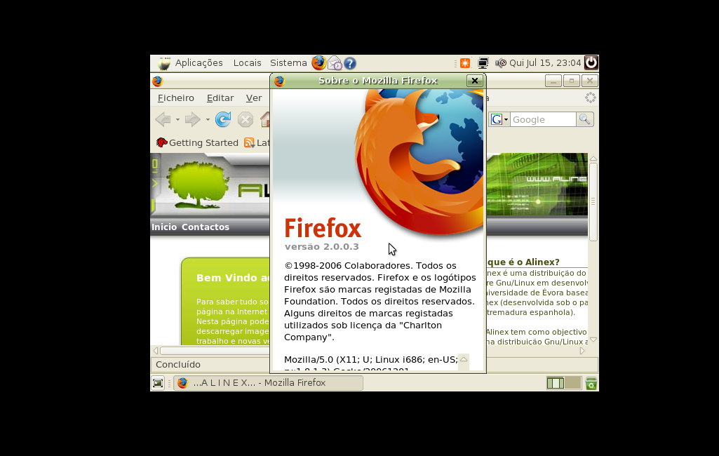 Versão Firefox